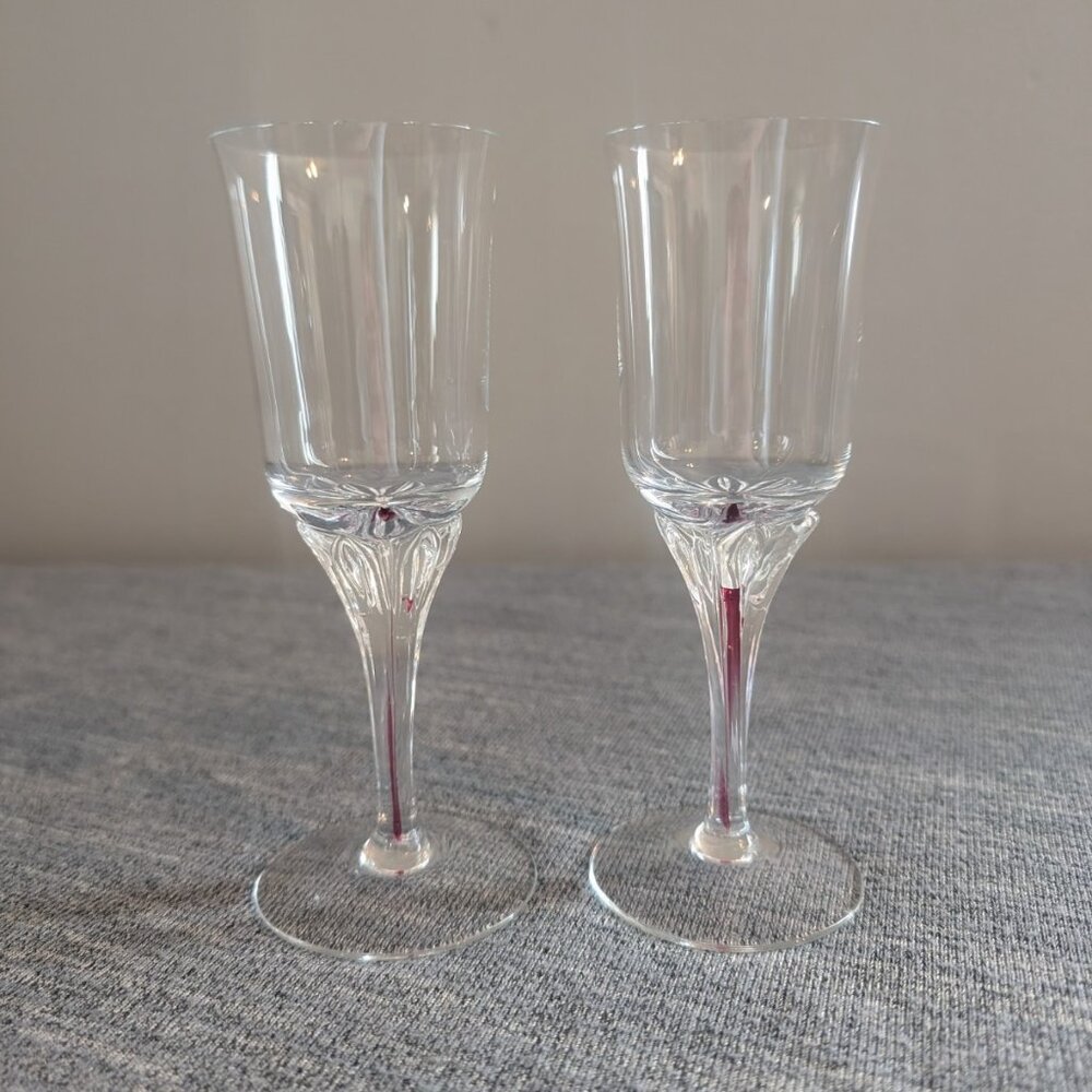 Belfor "Exquisite" Red-Stemmed Wine/Cordial Glasses, Set of 2